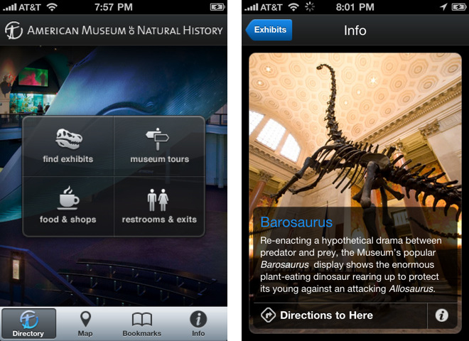 Application mobile du American Museum of Natural History